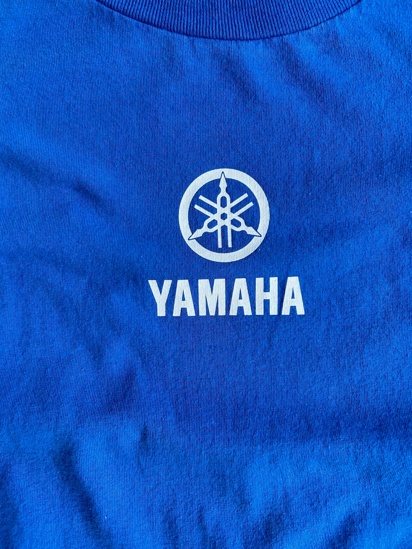 Vintage Blue Cropped Yamaha Long Sleeve Shirt - L