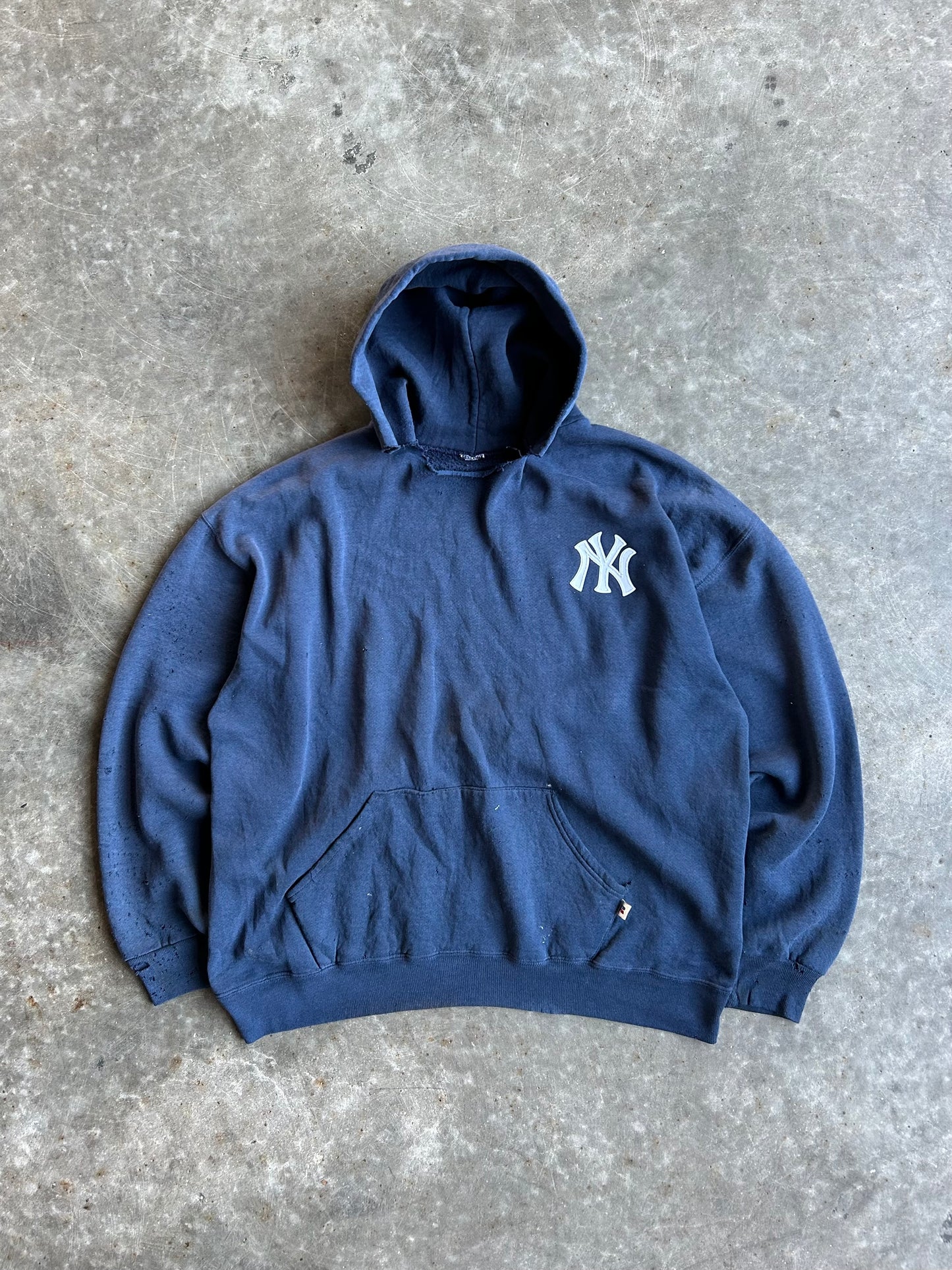 Vintage New York Yankees Distressed Hoodie - XL