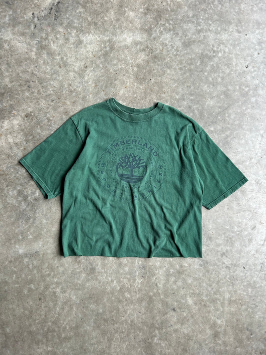 Vintage Cropped Green Timberland Shirt - XL