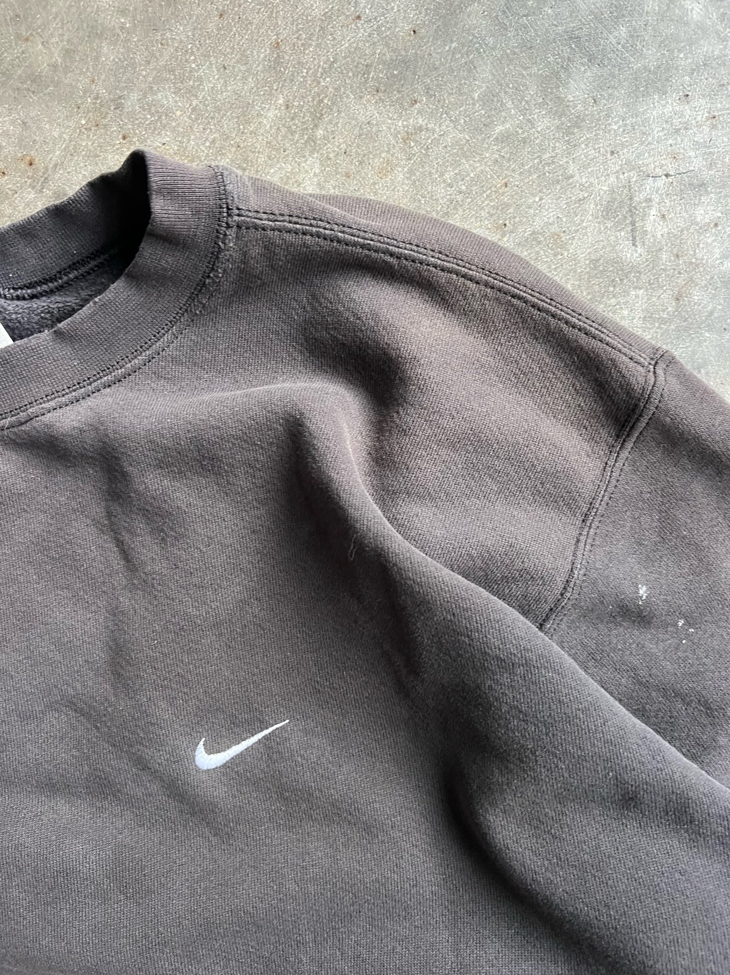 Vintage Faded Black Mini Nike Swoosh Crew - L