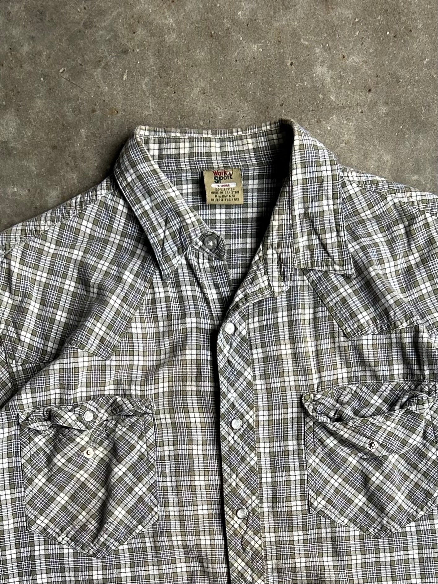 Vintage Workn’ Sport Plaid Button-Up - XL