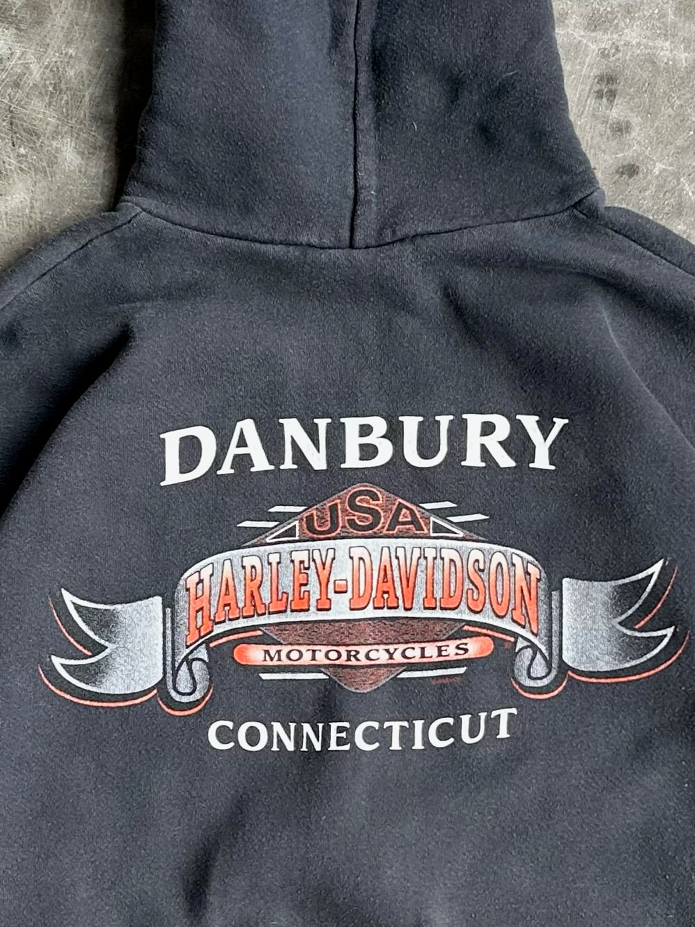 Vintage Faded Harley Davidson Hoodie - L