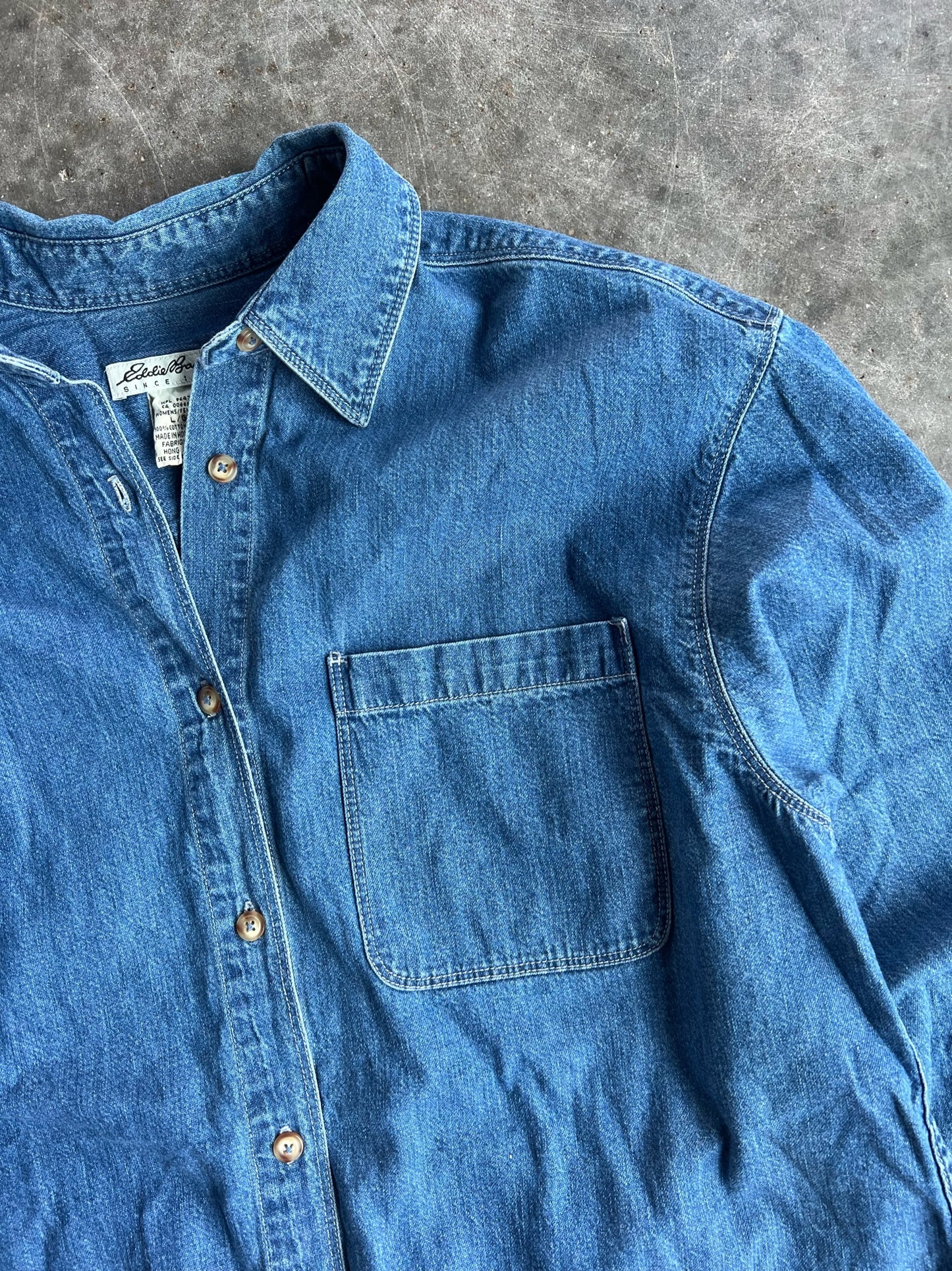 Vintage Eddie Bauer Denim Button Up Top - L