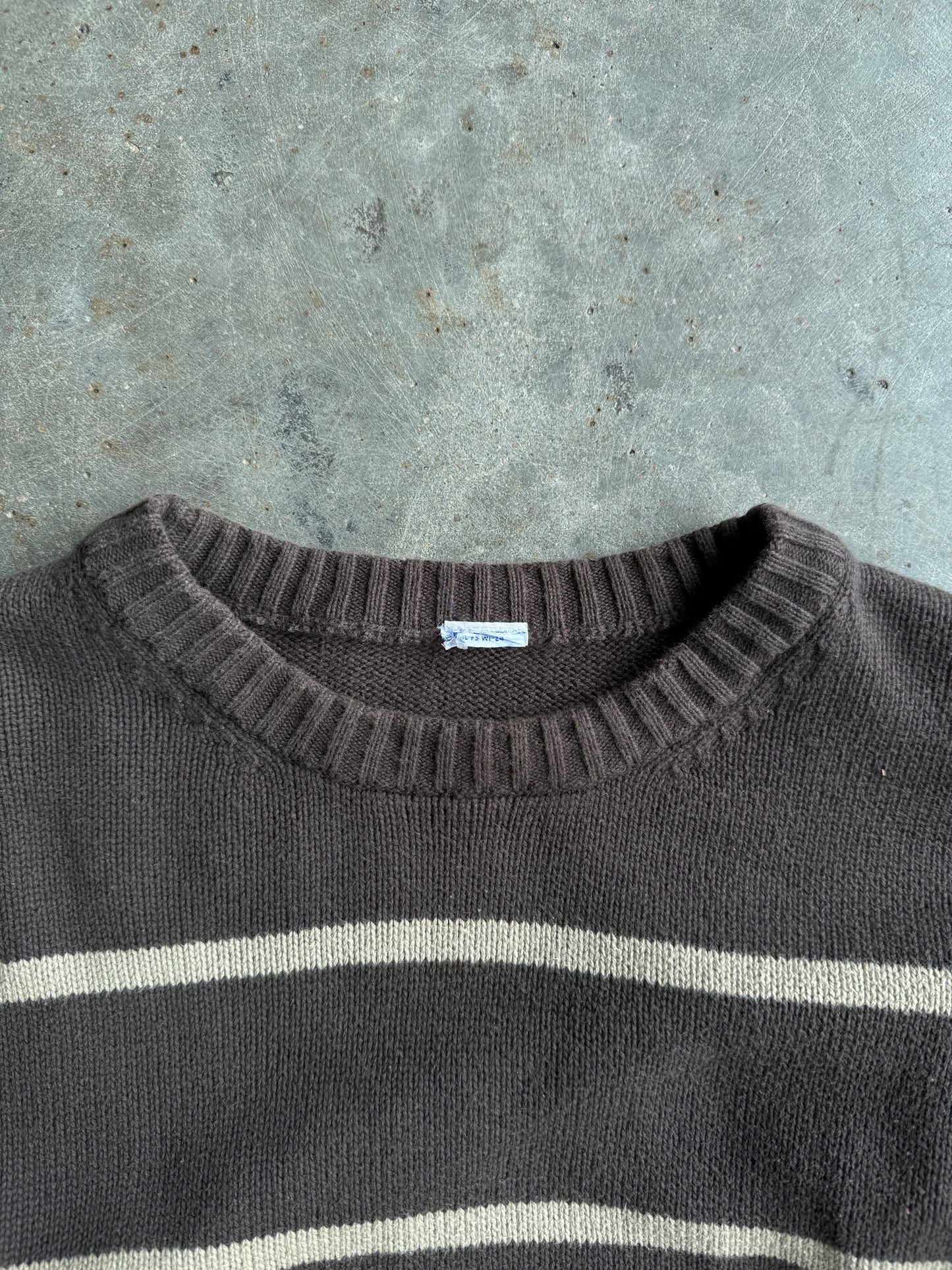 Vintage Brown Stripe Sweater - XL