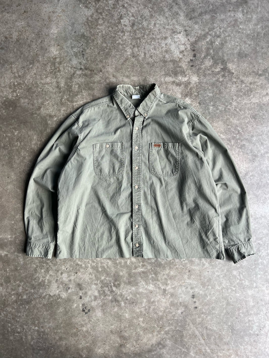 Vintage Cropped Green Carhartt Button Up - XL