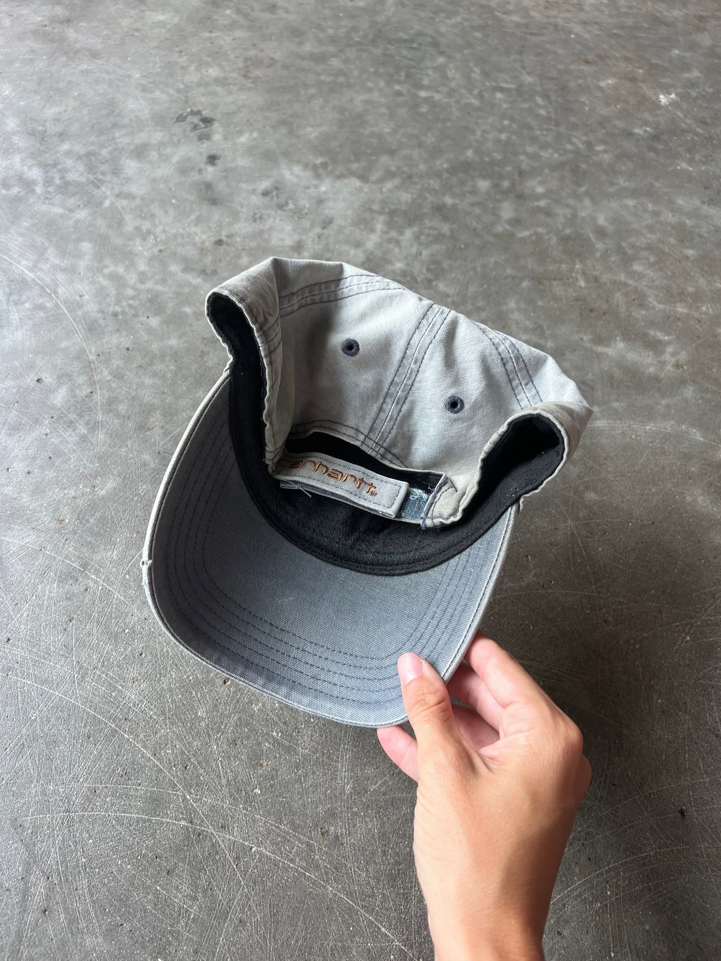 Faded Grey Carhartt Velcro Hat