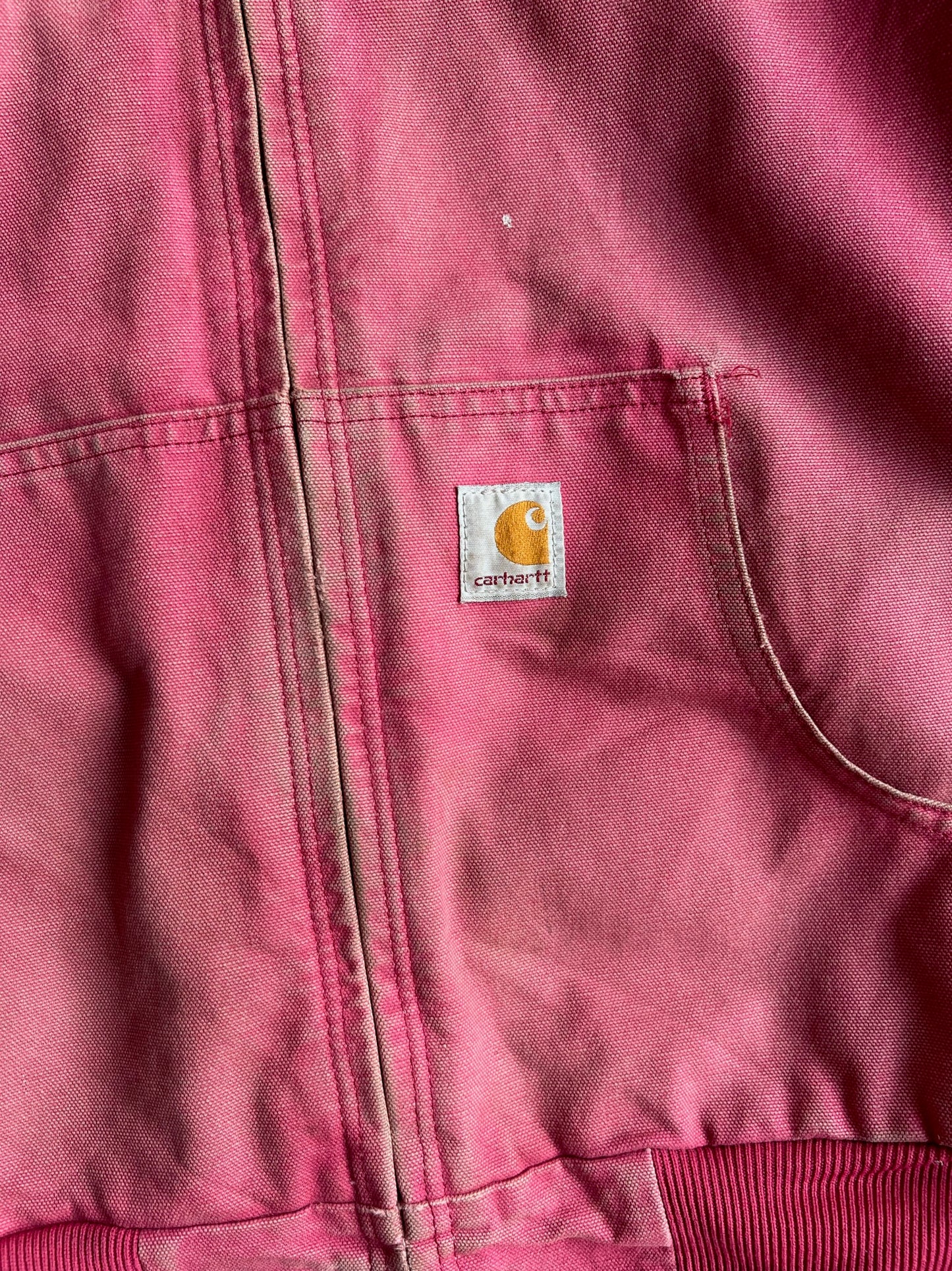 Vintage Faded Hot Pink Hooded Carhartt Jacket - M