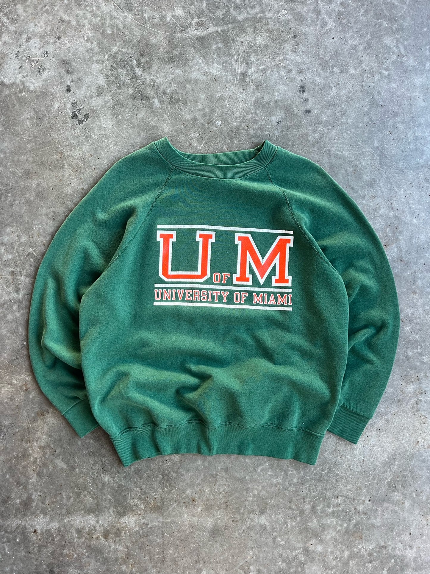 Vintage Green University Of Miami Crew - XL