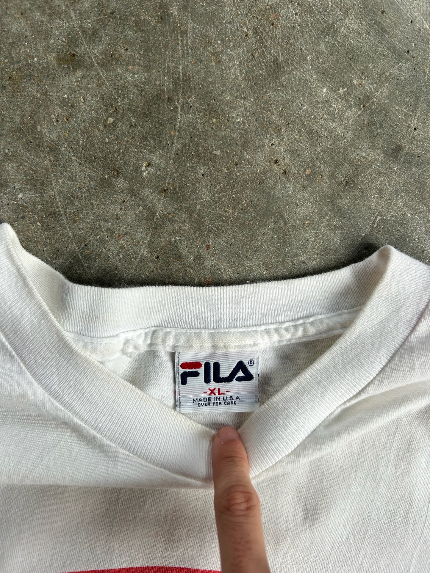 Vintage White FILA Shirt - XL