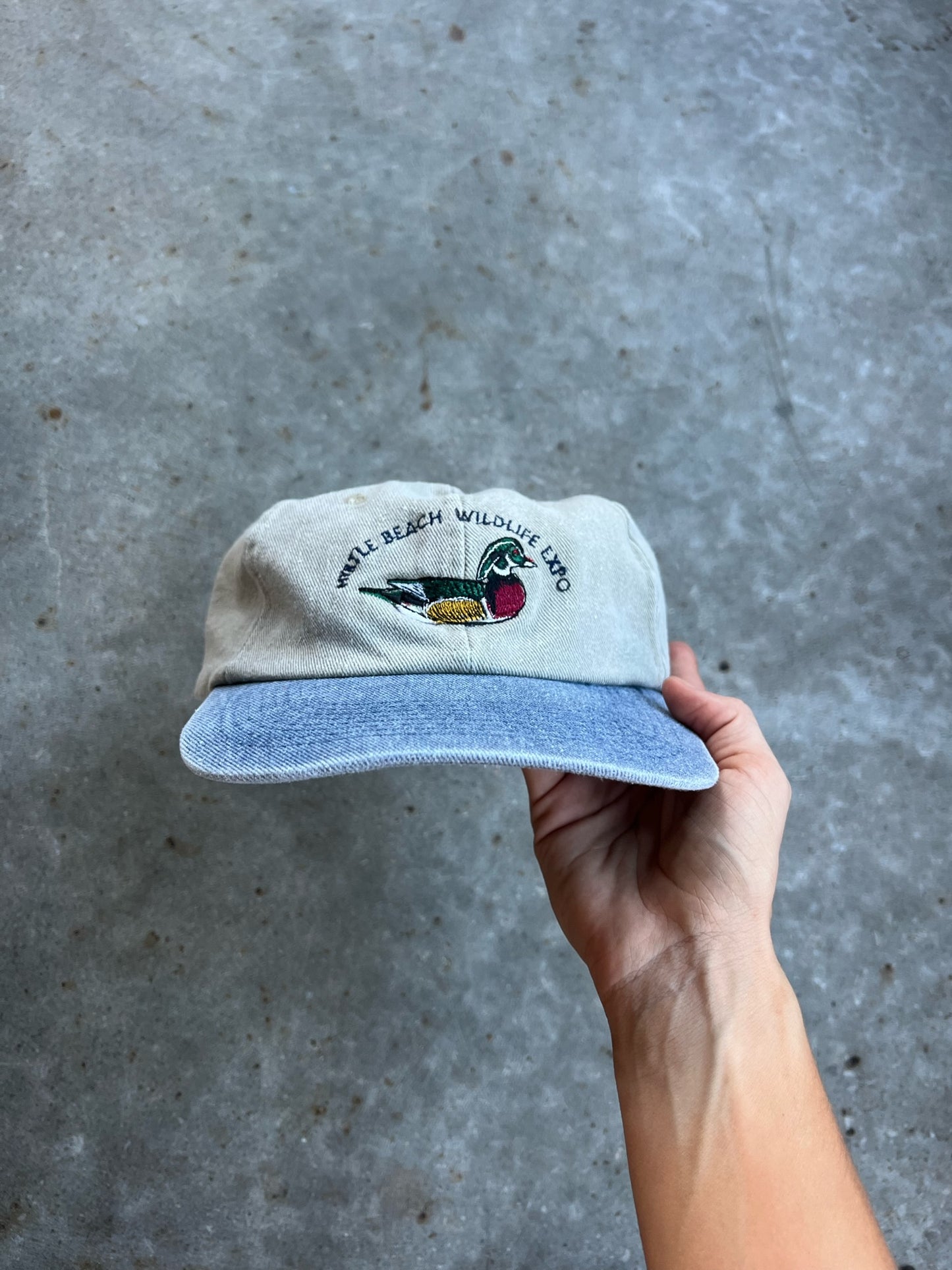 Vintage White Beach Canvas Stapback Hat