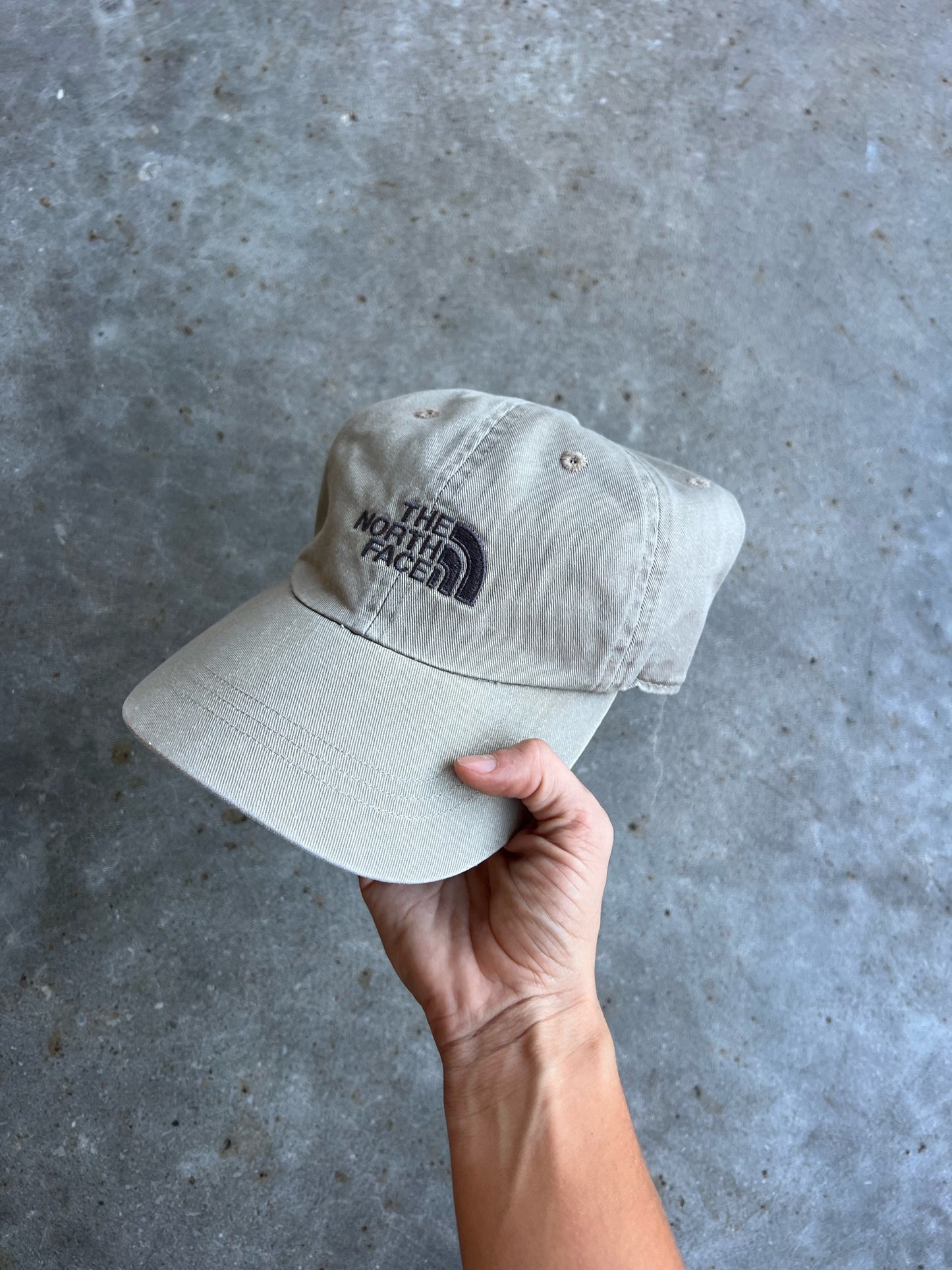 Vintage Cream North Face Strapback Hat