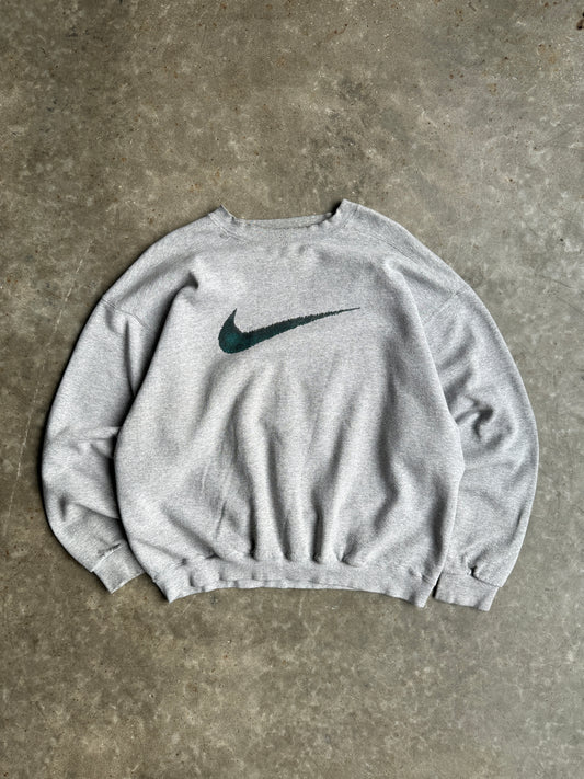 Vintage Grey Nike Swoosh Crew - L