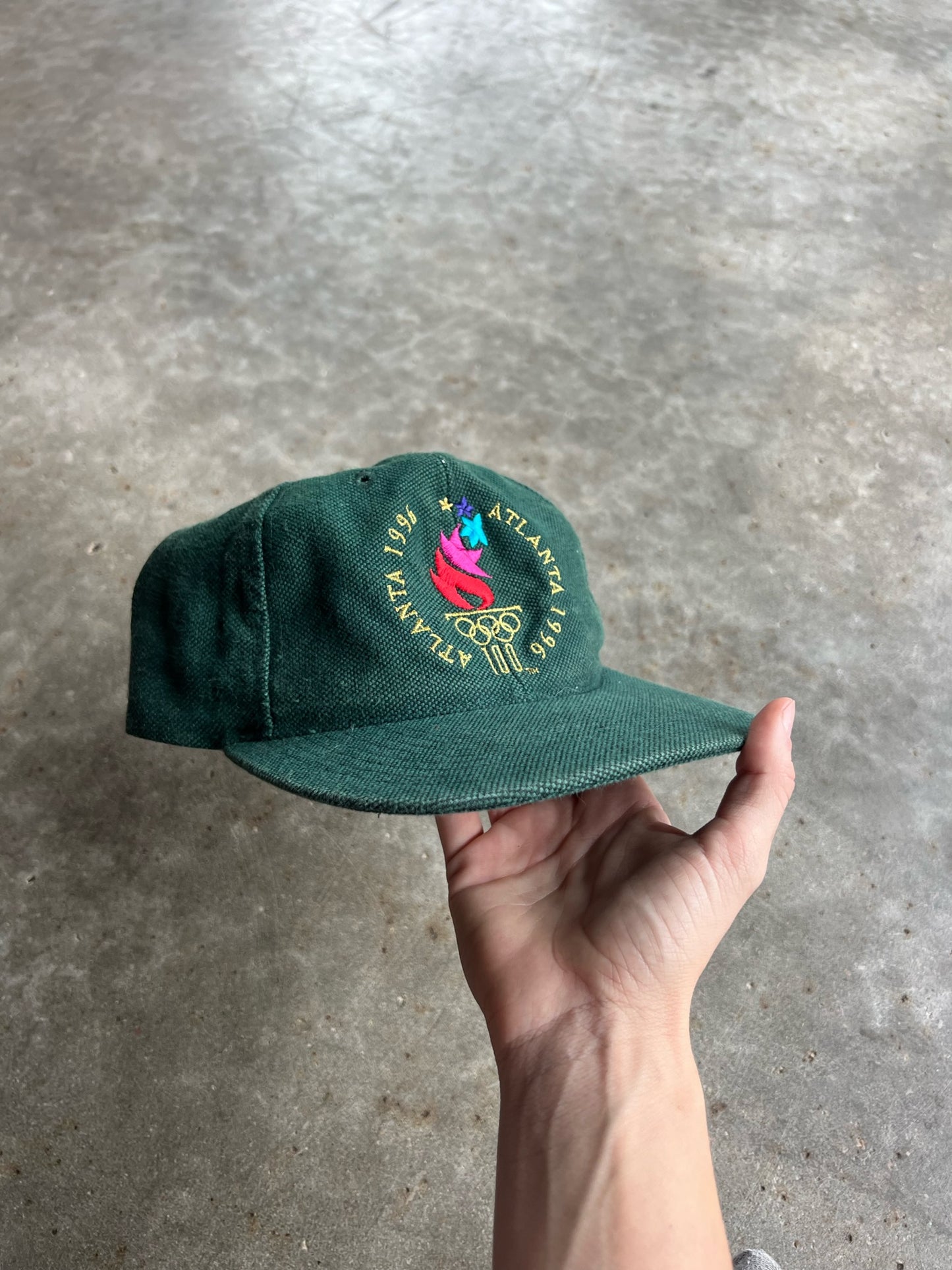 Vintage Green 1996 Atlanta Olympics Snapback Hat