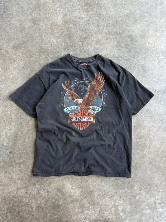 Vintage Single Stitch World Class Harley Davidson Faded Tee - XL