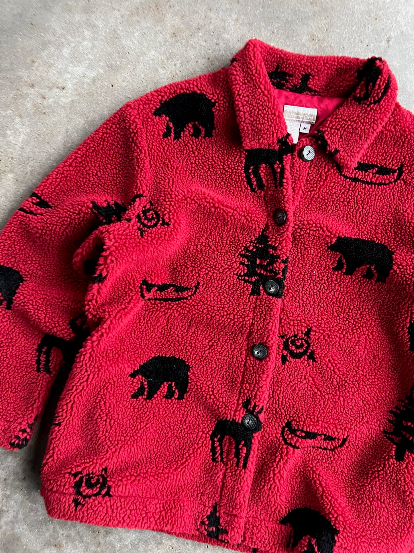 Vintage Red Sherpa Coldwater Creek Button Up Jacket - M