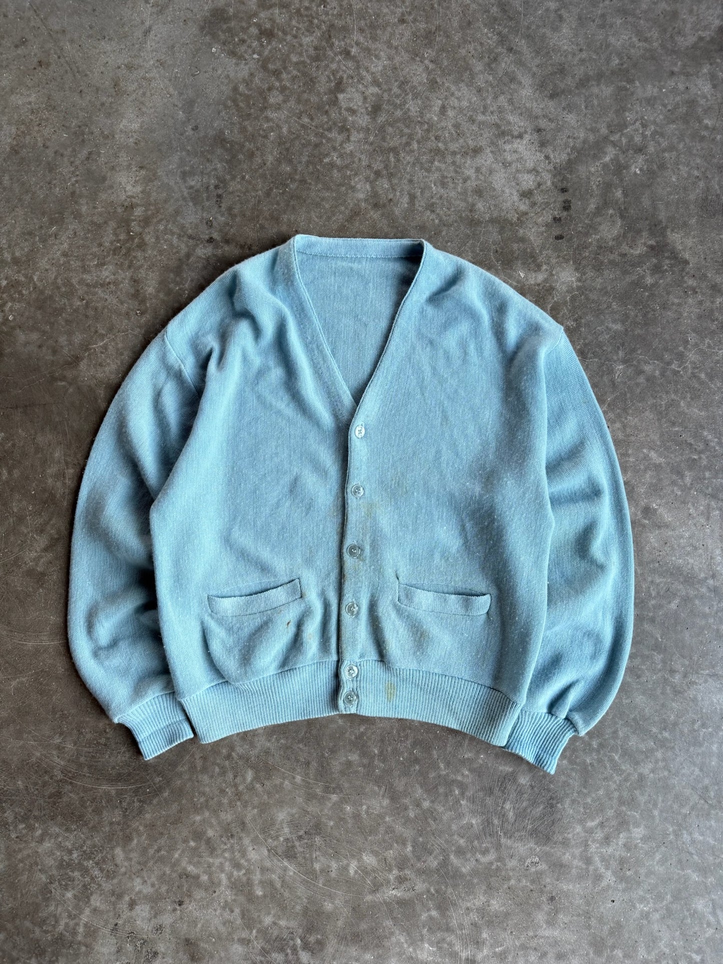 Vintage Baby Blue Button Down Cardigan - M