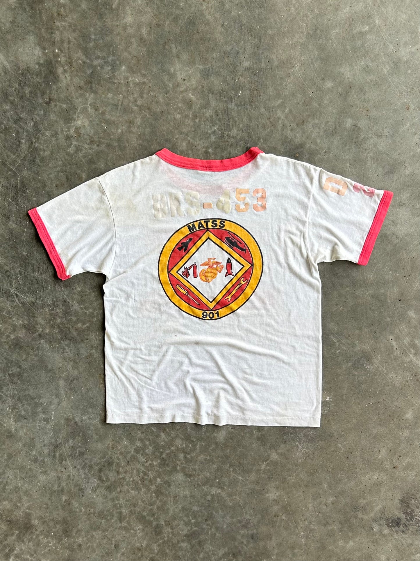 True Vintage Ribbed Marines Tee - L