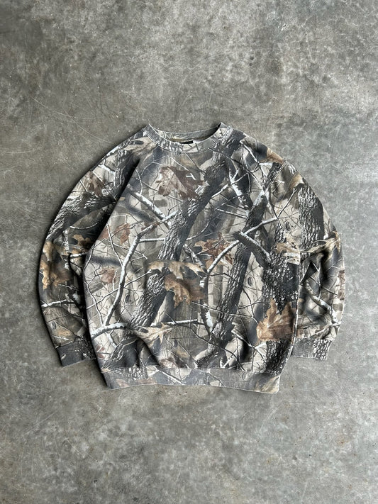 Vintage Camo Realtree Crew - L