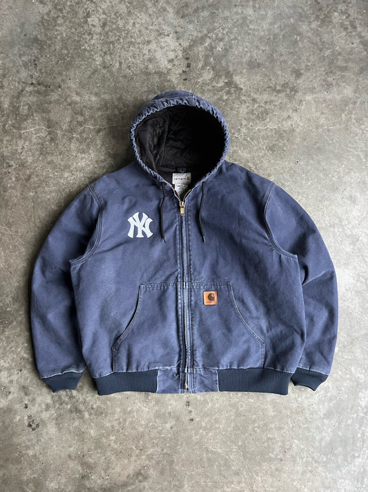 Vintage Yankees Navy Hooded Carhartt Jacket - XL