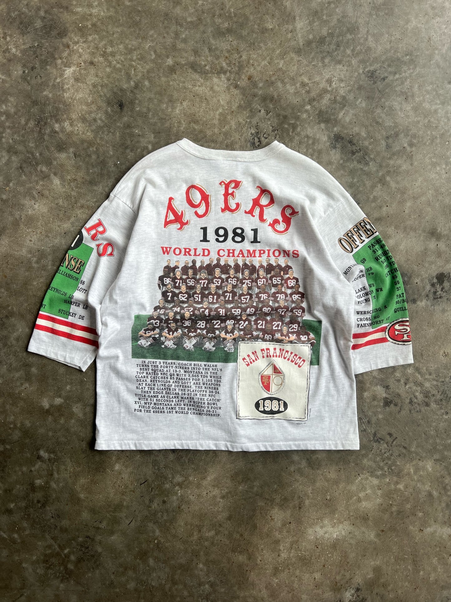 Vintage San Francisco 49ers Single Stitch Long Gone Shirt - XL