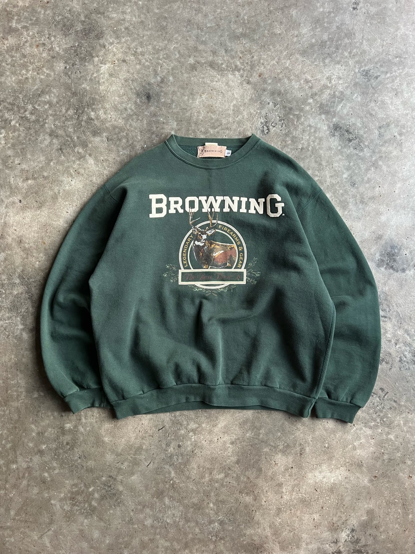 Vintage Deep Green Browning Crew - L