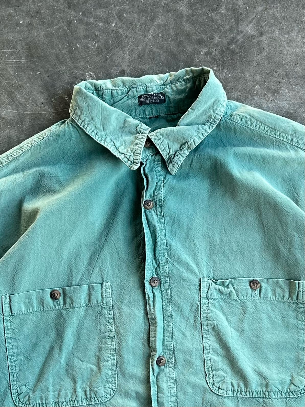 Teal Cropped Button-Up - XXL