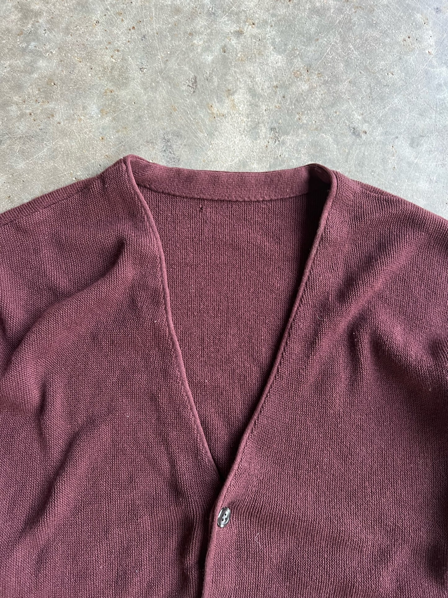 Vintage Burgundy Button Down Cardigan - XL