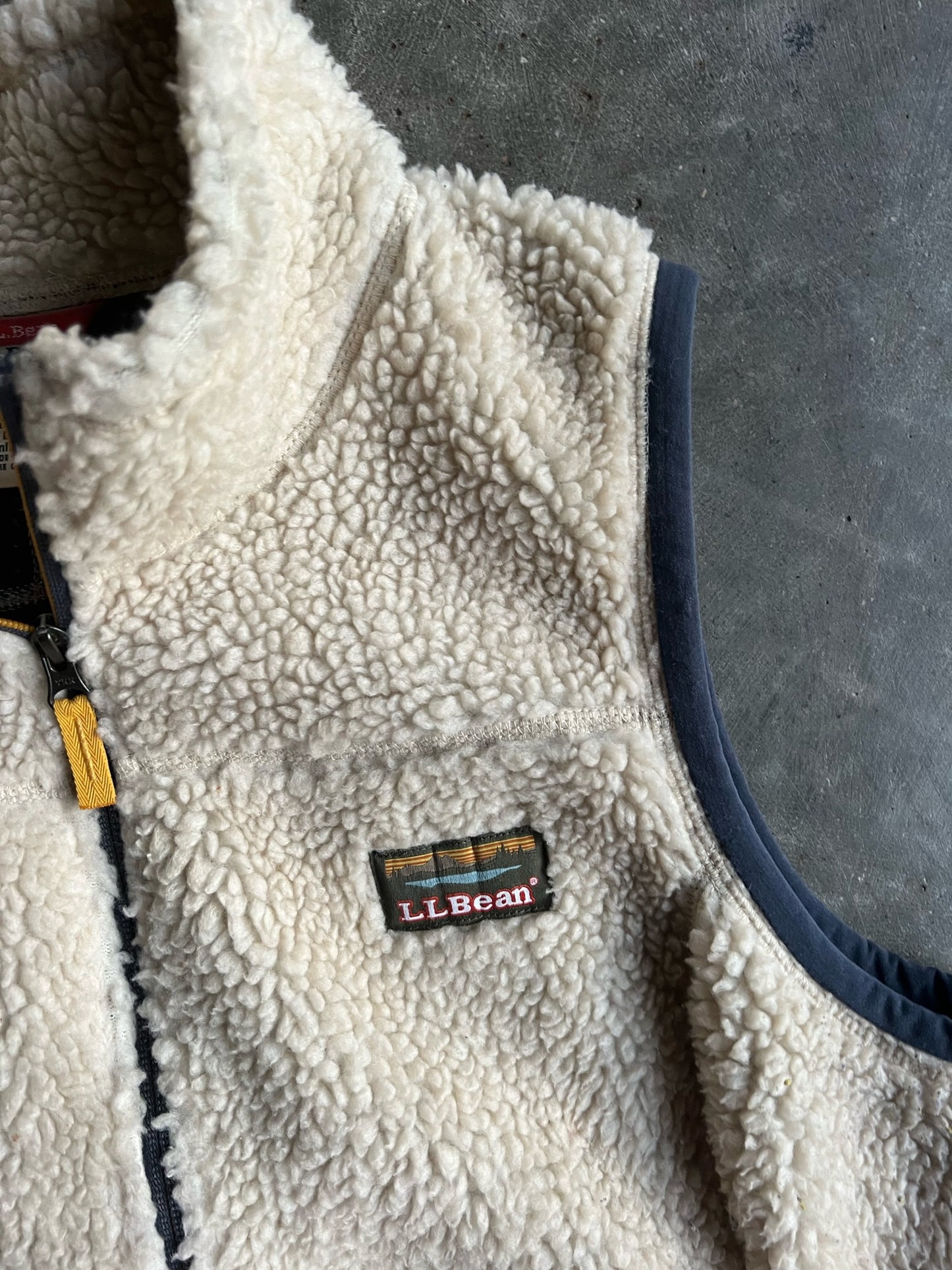 Vintage Cream LL. Bean Fleece Vest - L