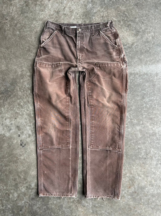 Vintage Brown Double Knee Carhartt Pants - 34