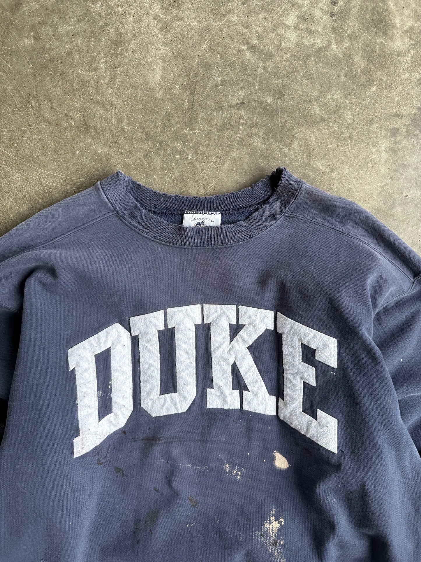 Vintage Navy Painted Duke University Crew - L