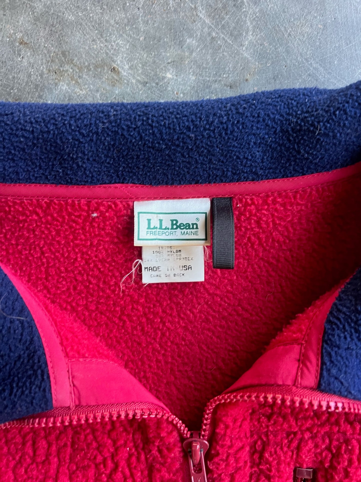 Vintage Red Fleece LL. Bean Zip Up - XL