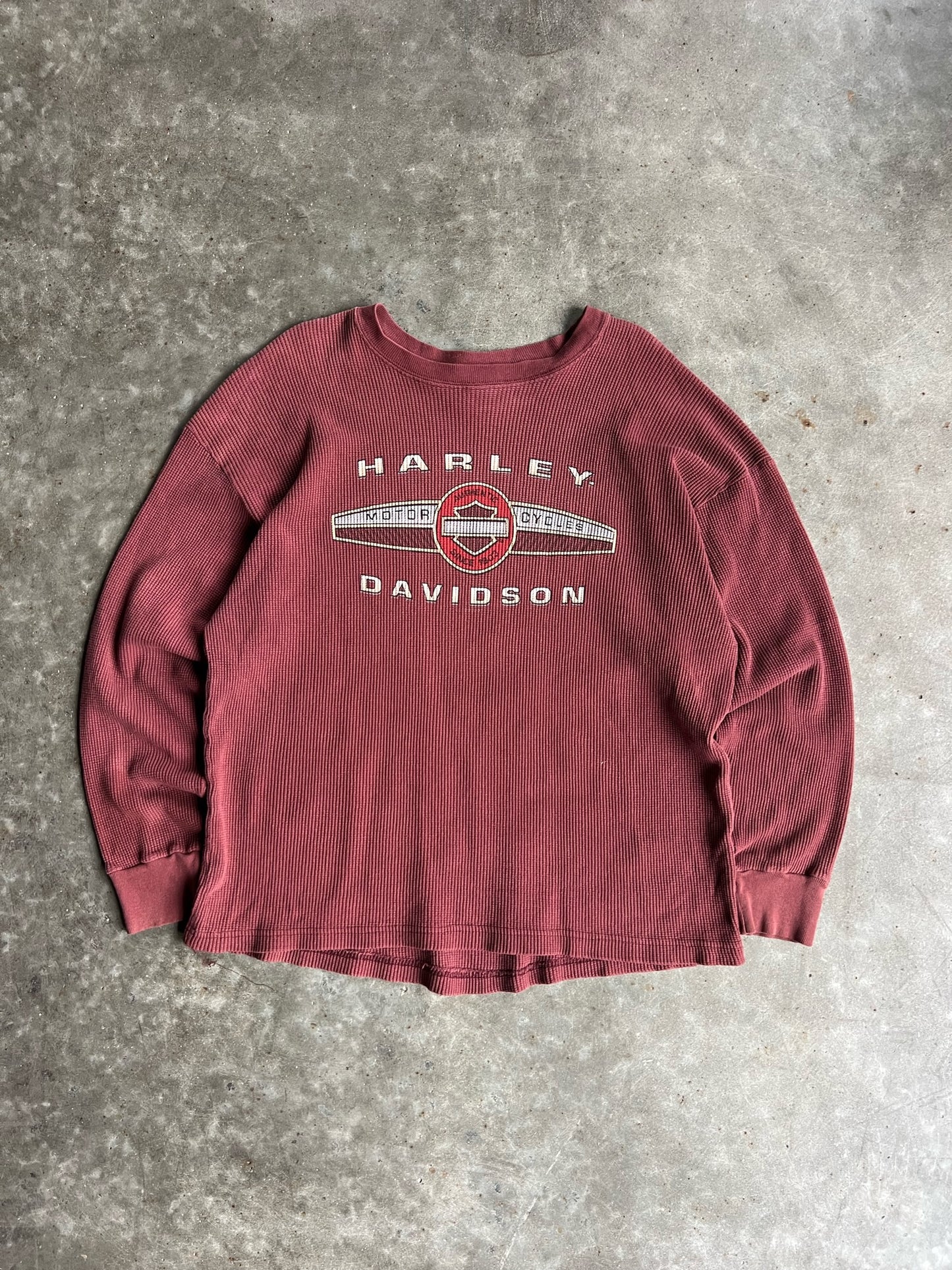 Vintage Red Harley Davidson Thermal - XL