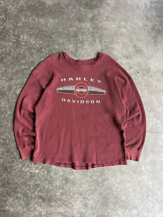 Vintage Red Harley Davidson Thermal - XL