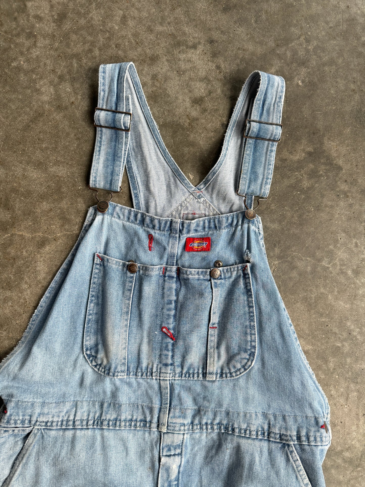 Vintage Light Wash Overalls - 38X32