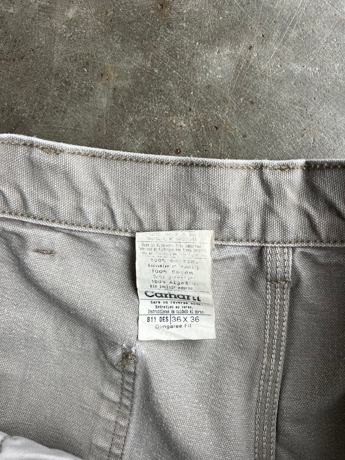 Vintage Beige Painted Carhartt Carpenter Pants - 36