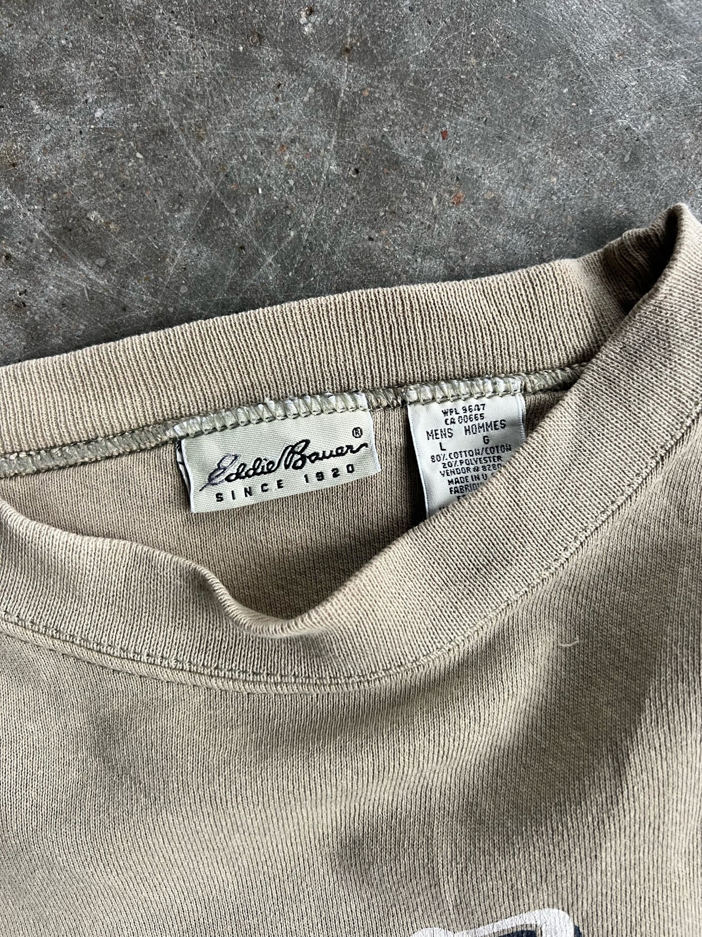 Vintage Beige Eddie Bauer Crew - L