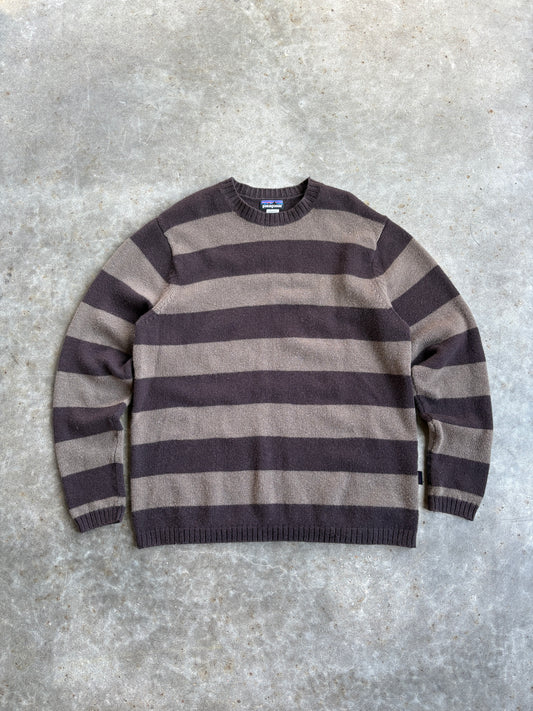 Vintage Brown Striped Patagonia Sweater - L