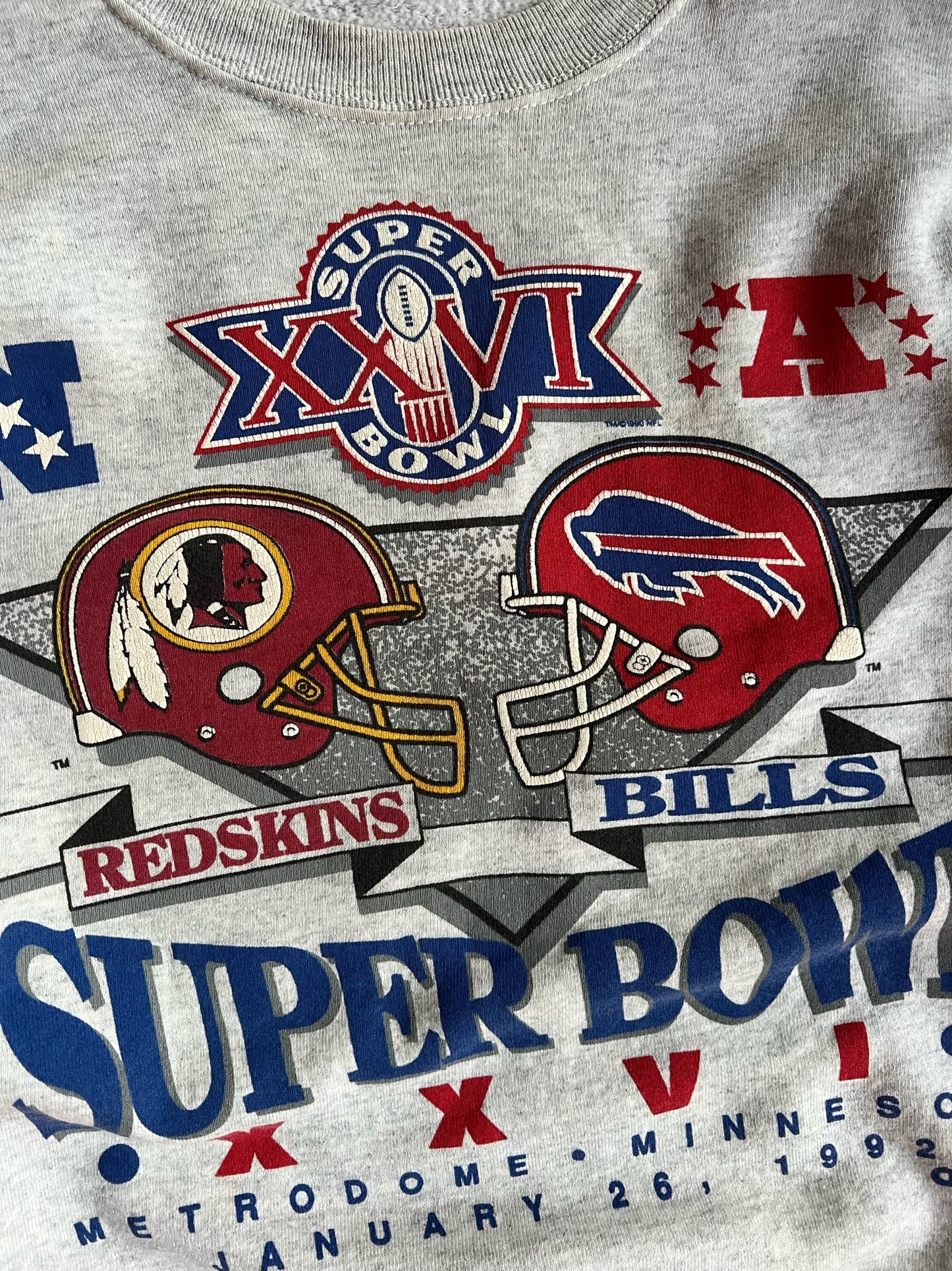 Vintage NFL Redskins VS Bills Super Bowl Crew - L