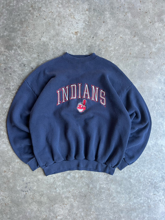 Vintage Navy Indians Crew - XL