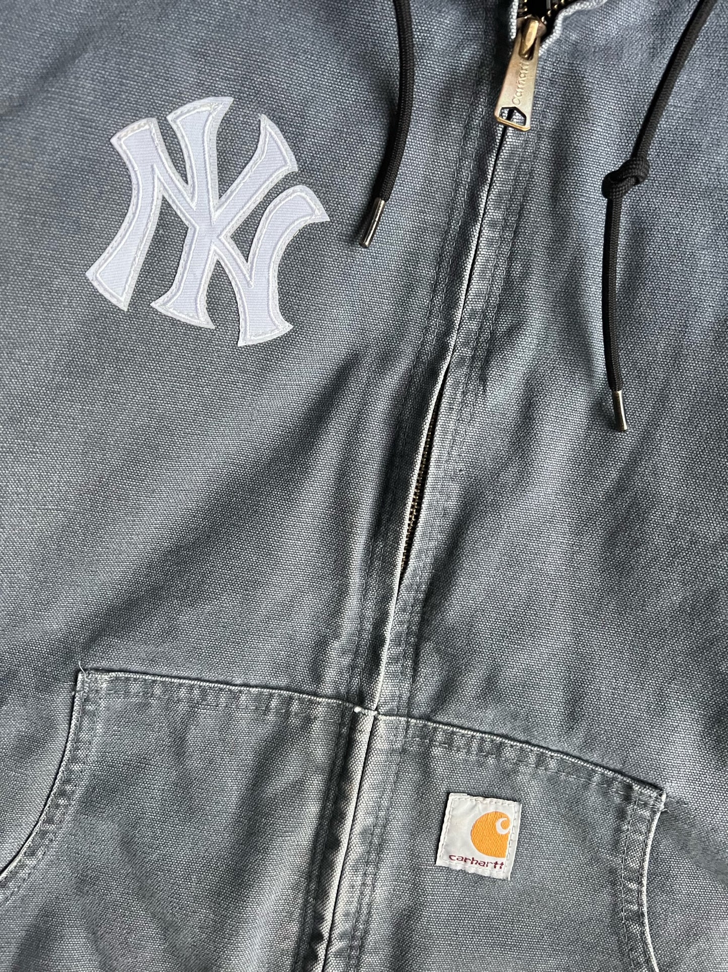 Vintage Yankees Dusty Blue Hooded Carhartt Jacket - M