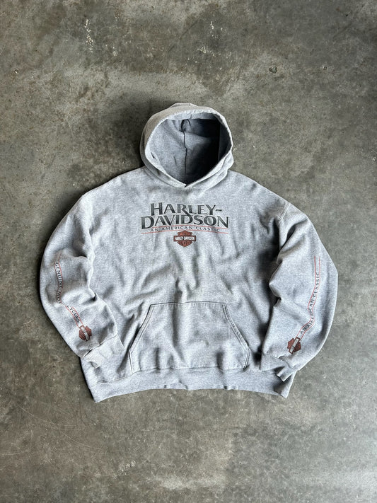 Vintage Grey Harley Davidson American Classic Hoodie - XXL