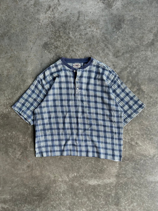 Vintage County Seats Plaid Cropped Shirt - XL