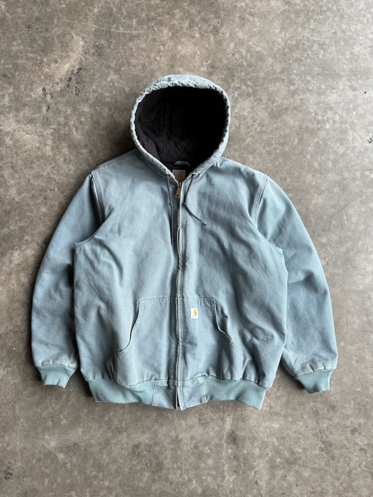 Dusty Blue Hooded Carhartt Jacket - XL