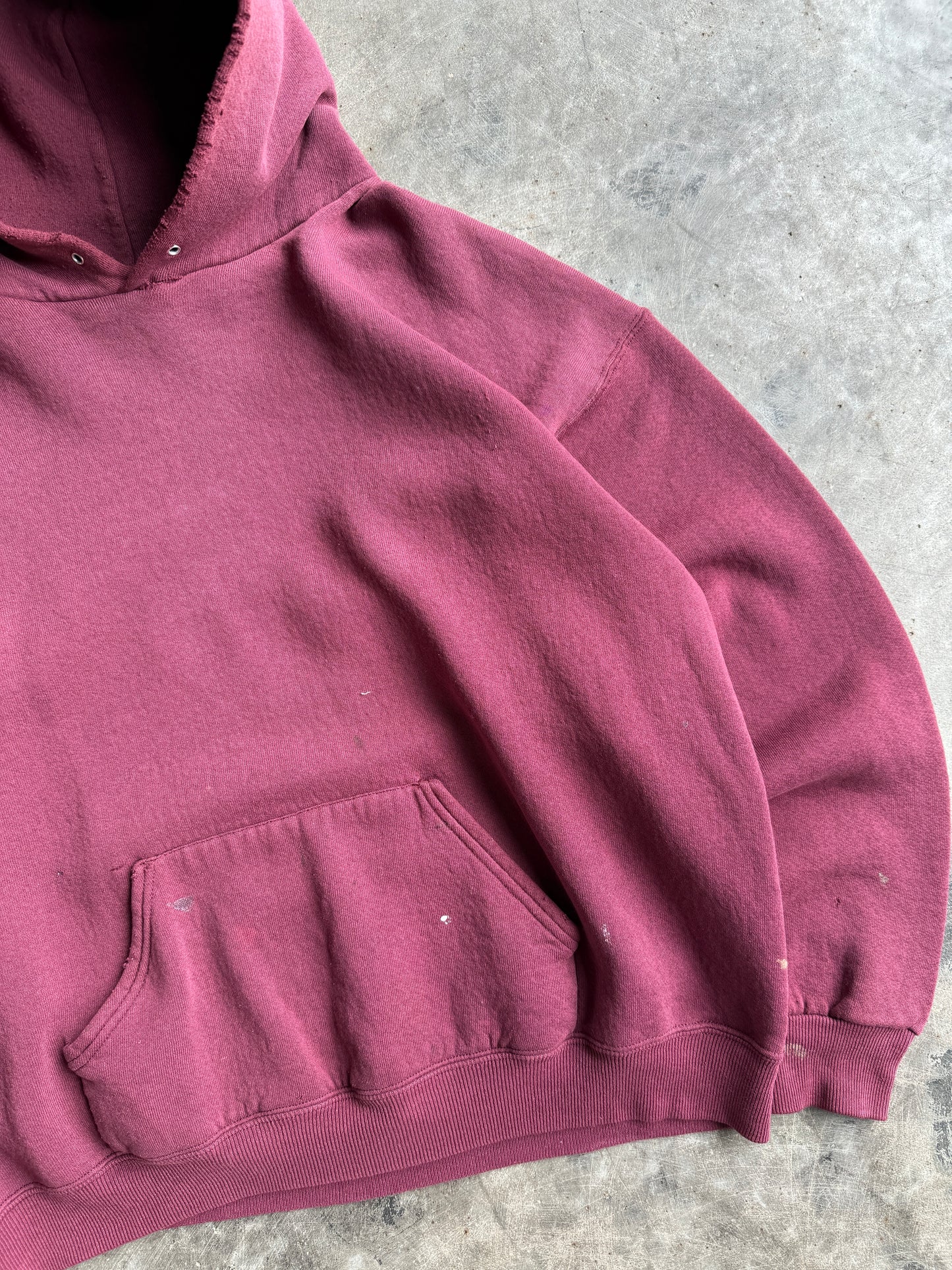 Vintage Lee Maroon Hoodie - L