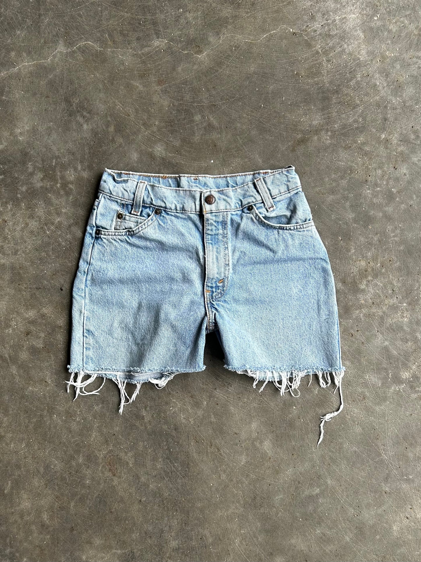 Vintage Levi’s 550 Orange Tab Distressed Denim Shorts - 24