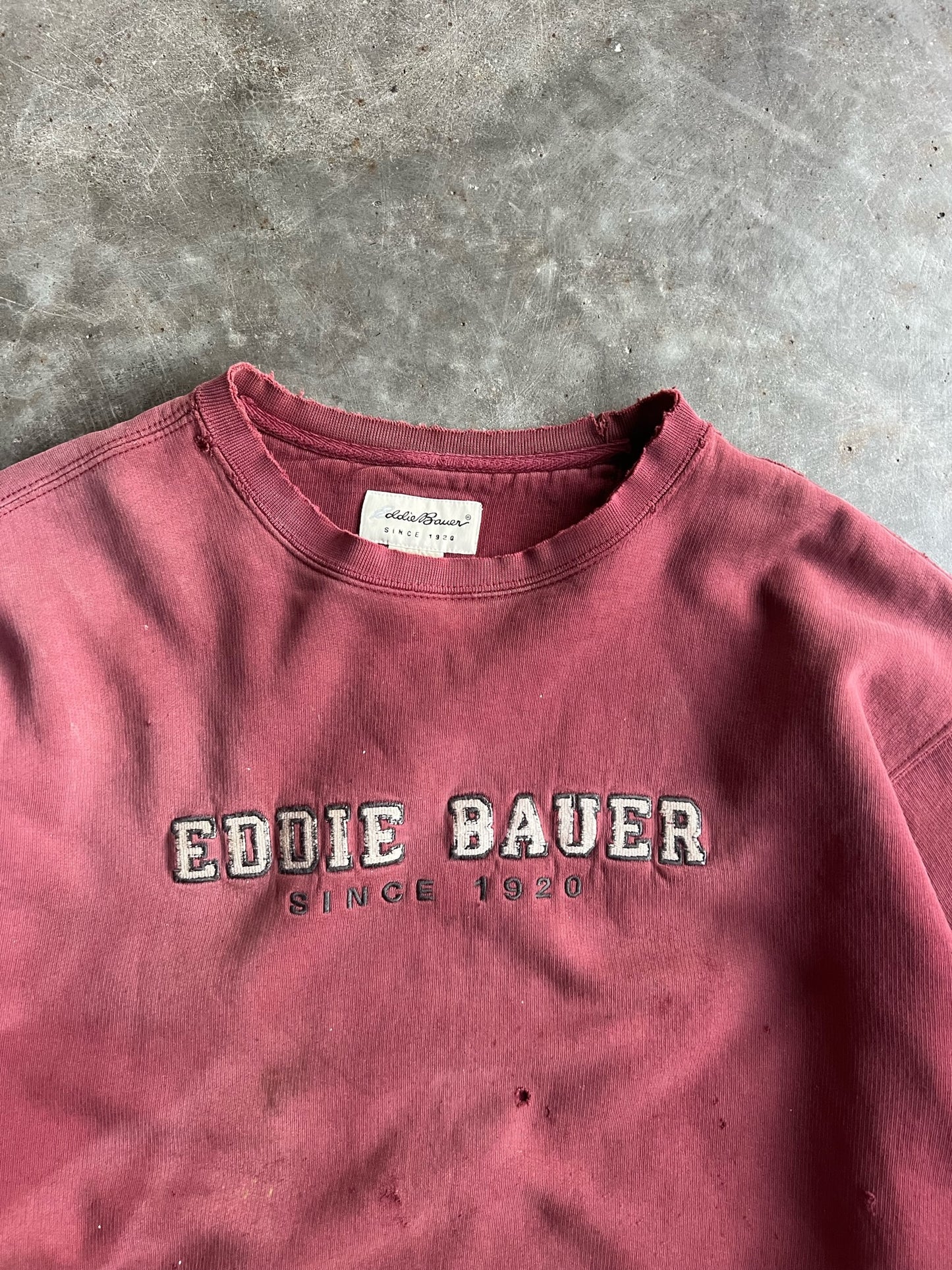 Vintage Deep Red Eddie Bauer Crew - XL