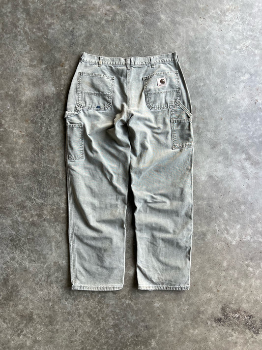 Vintage Faded Green Carhartt Carpenter Pants - 36