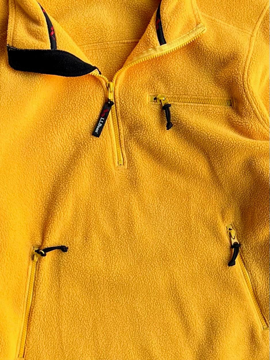 Vintage Bright Yellow L.L. Bean Fleece Quarter Zip - M