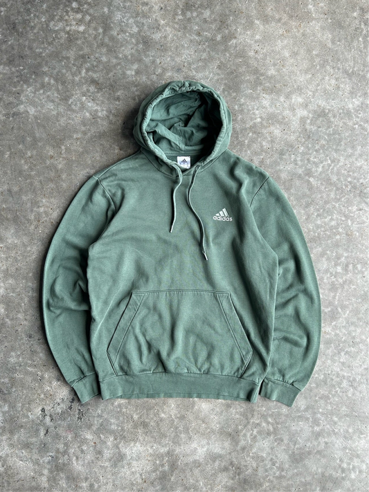 Vintage Green Adidas Hoodie - M