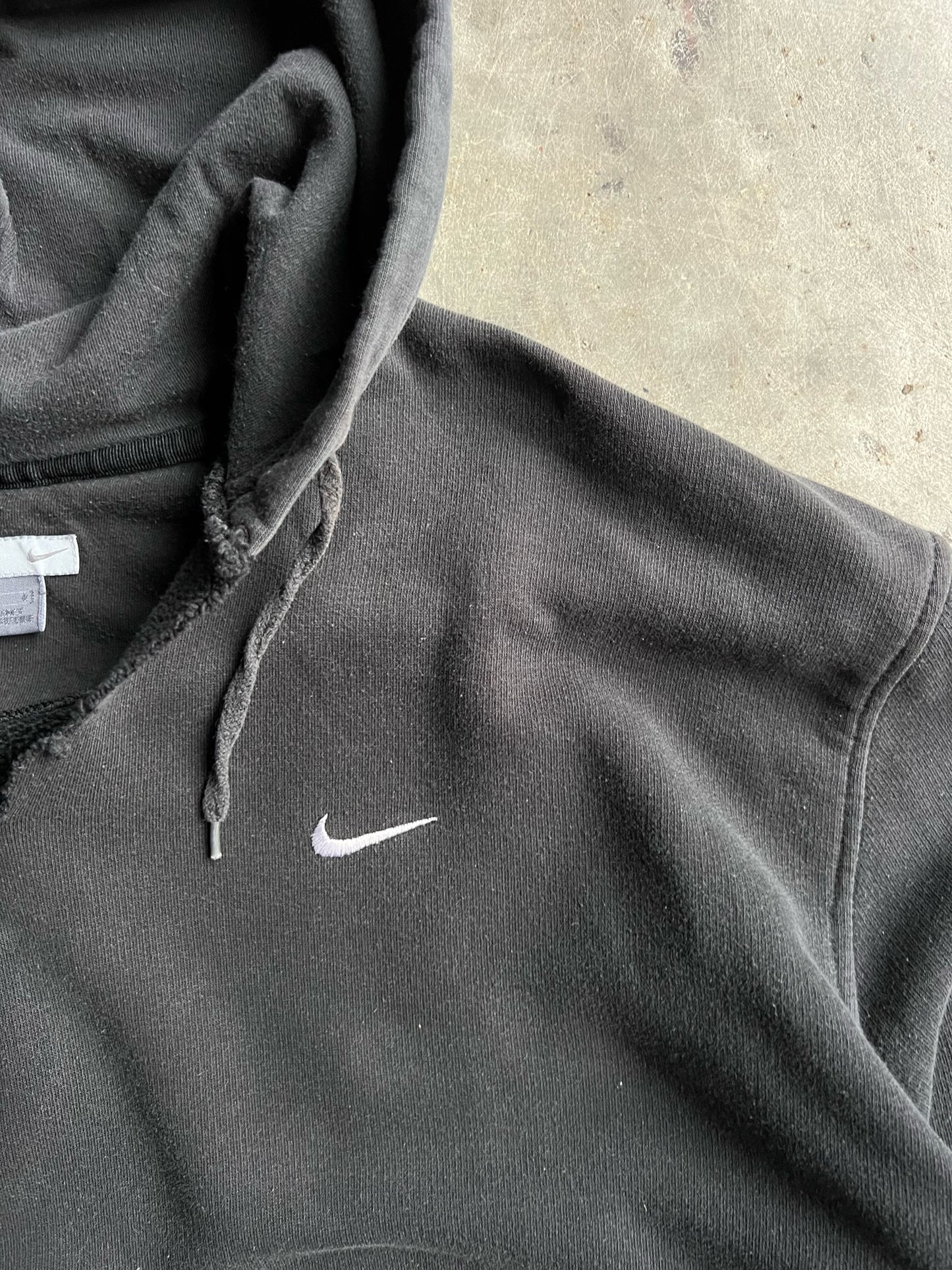 Vintage Black Mini Nike Swoosh Hoodie - XL